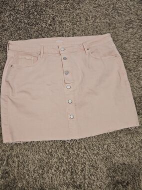 Old Navy Light Pink Button-Front Mini Skirt